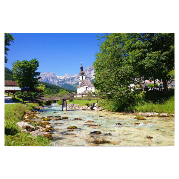 Poster 30x20 cm "Dorfkirche von Ramsau" artboxONE - Natur,Reise,Architektur