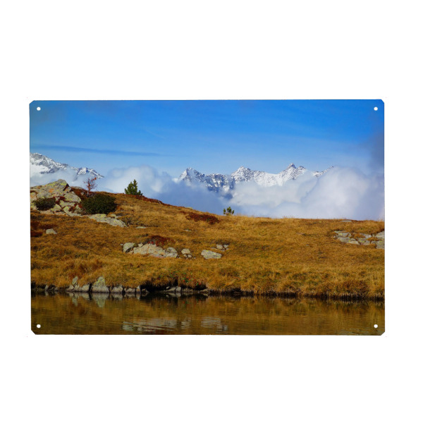 Metall Poster "Herbstwiese in den Bergen" artboxONE - Natur,Reise,Floral