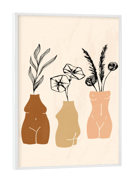 Poster mit weißem Rahmen "3 Woman Sculptures Body Positivity" artboxONE - Floral,Menschen