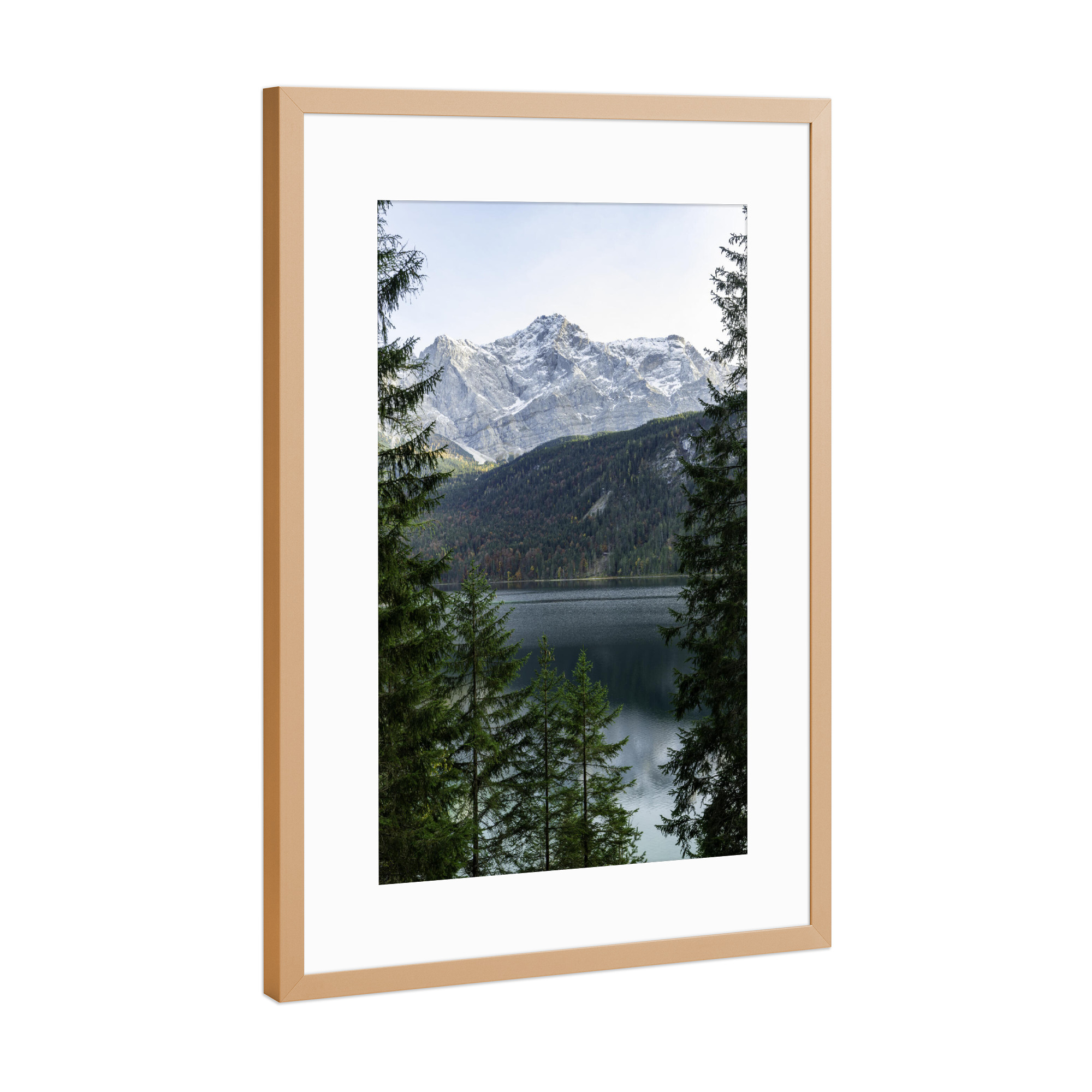 Poster mit Rahmen Kupfer "Blick auf die Zugspitze" artboxONE - Natur,Reise