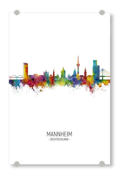 Acrylglasbild "Mannheim Germany Skyline Portrait" artboxONE - Städte