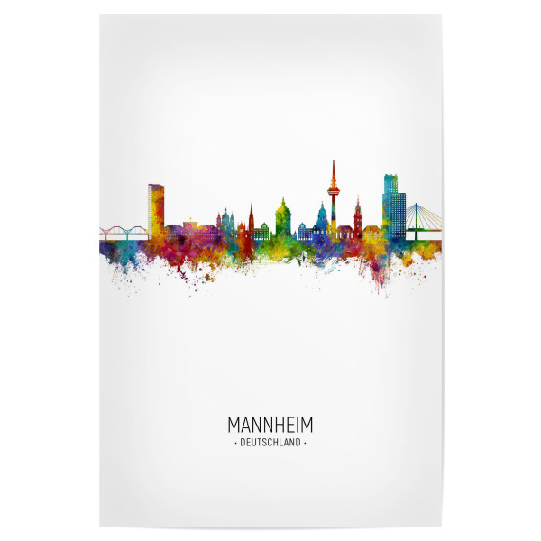 Poster "Mannheim Germany Skyline Portrait" artboxONE - Städte