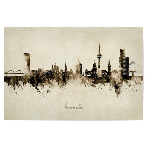 Mannheim Germany Skyline Sepia