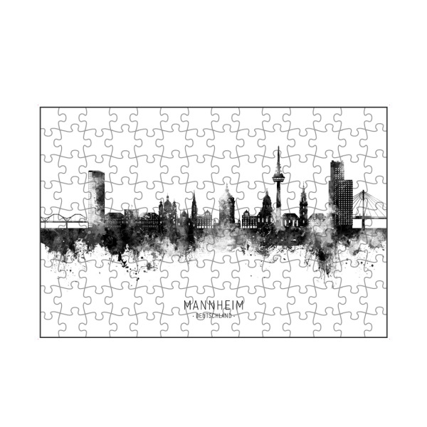artboxONE Puzzle "Mannheim Germany Skyline BW Text" artboxONE - Städte