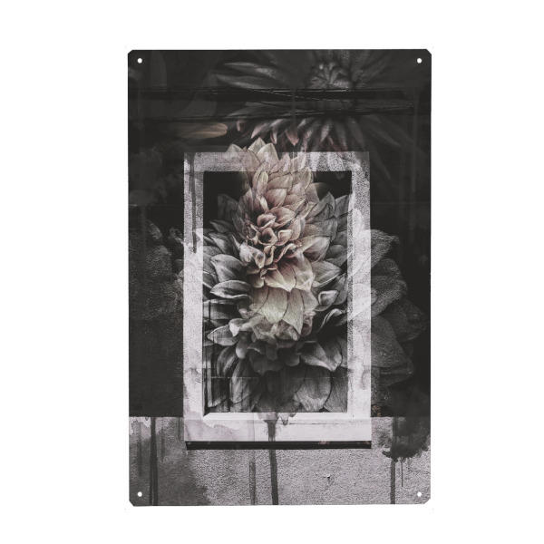 Metall Poster "Floral Window by Tas" artboxONE - Natur,Floral,Abstrakt
