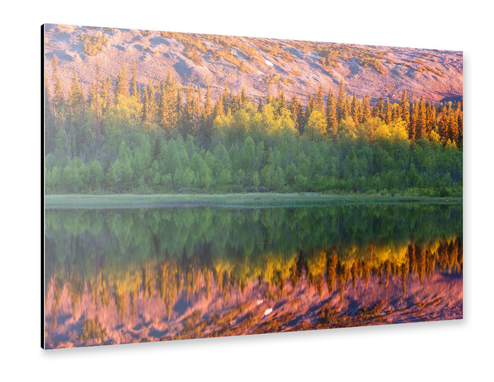 Alu-Dibond "See mit Spiegelung in Finnland" 30x20 cm artboxONE