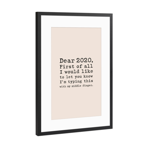 Poster mit Rahmen Schwarz (Metallic) "First of all I Rosé" artboxONE - Typografie,Abstrakt,Lehrersprüche,Lustig