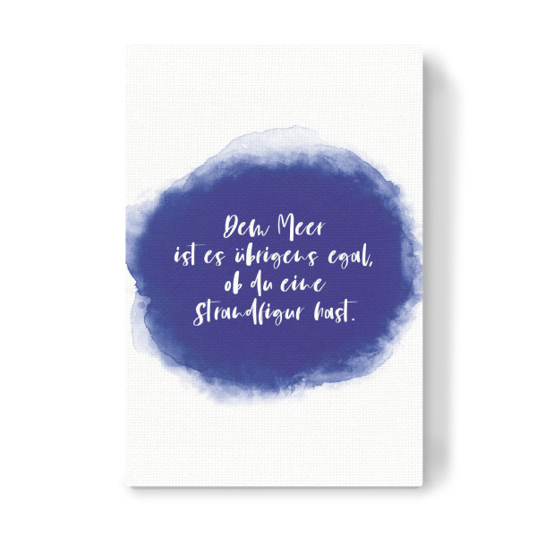 Leinwandbild "Meer & Strandfigur I Marineblau" artboxONE - Typografie,Abstrakt,Reise / Strand und Meer,Lehrersprüche,Lustig