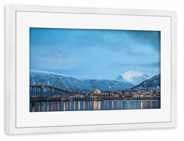 Poster mit Rahmen weiß "Tromsö Polarnacht" artboxONE - Städte,Reise