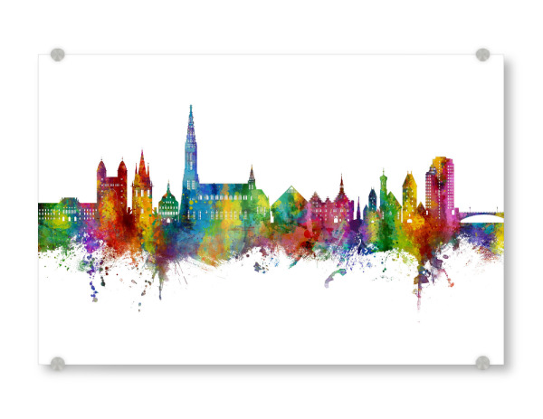 Acrylglasbild "Ulm Germany Skyline" artboxONE - Städte