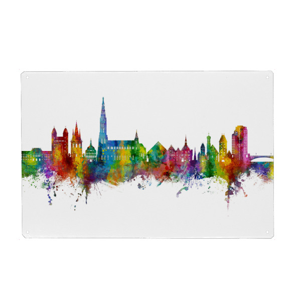 Metall Poster "Ulm Germany Skyline" artboxONE - Städte