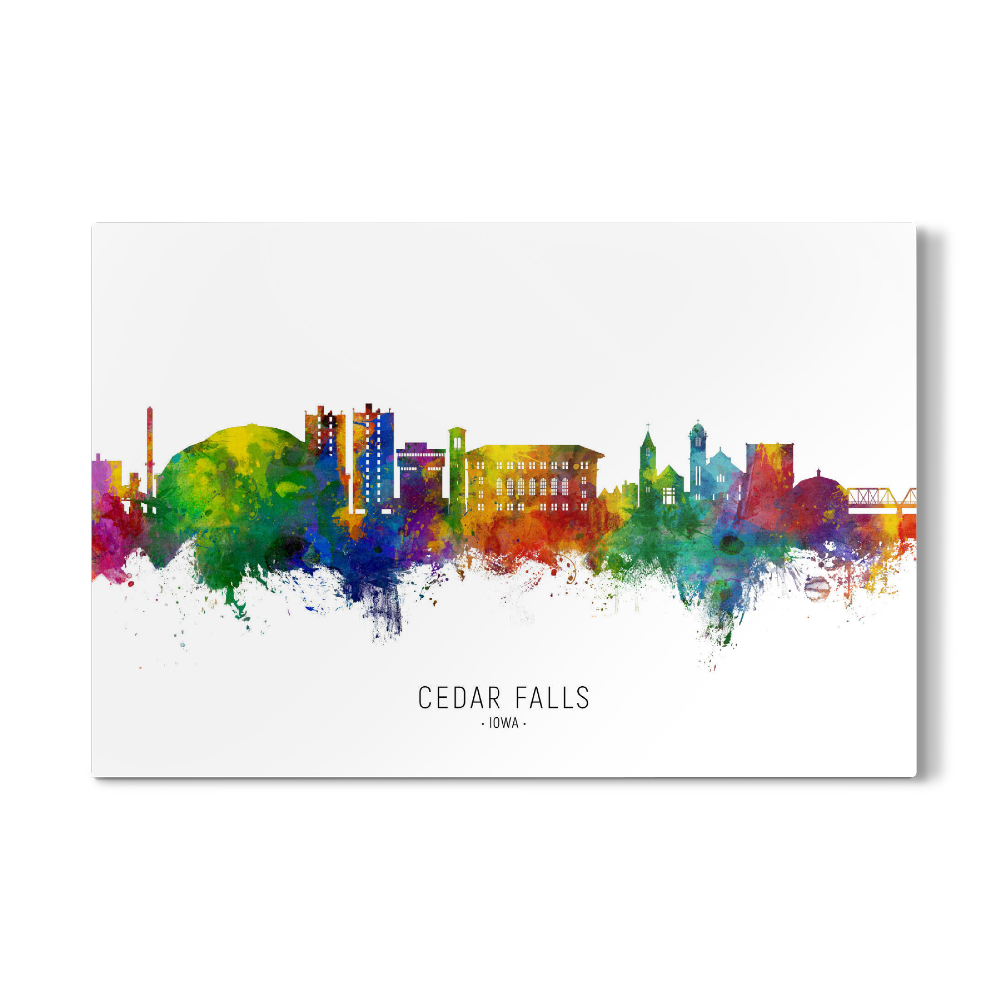 Galerie-Print "Cedar Falls Iowa Skyline txt" 75x50 cm artboxONE