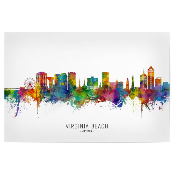 Poster "Virginia Beach Skyline txt" artboxONE - Städte