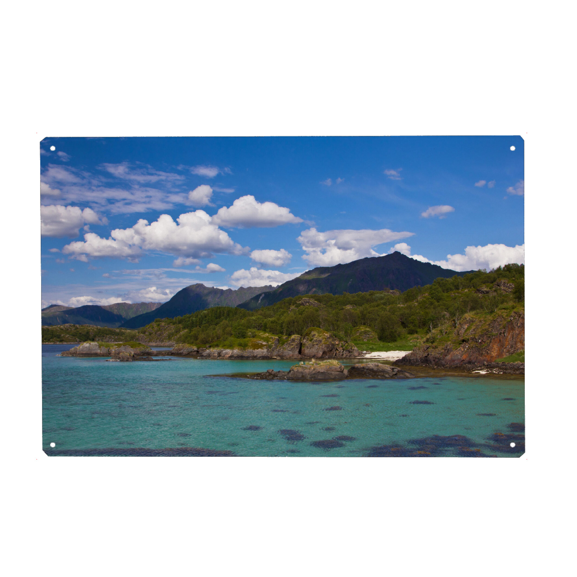 Holzbild "Sommer auf den Lofoten" artboxONE - Natur,Reise,Reise / Strand und Meer,Reise / Länder