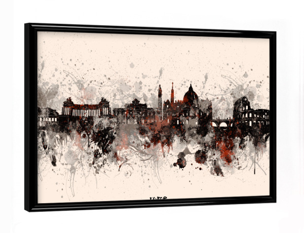 Poster mit schwarzem Rahmen "Rome skyline artistic beige" artboxONE - Städte,Architektur,Städte / Rom