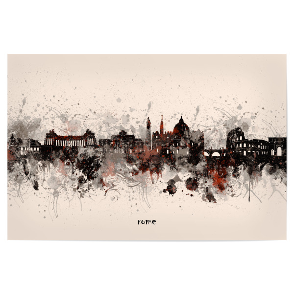 Poster 30x20 cm "Rome skyline artistic beige" artboxONE - Städte,Architektur,Städte / Rom