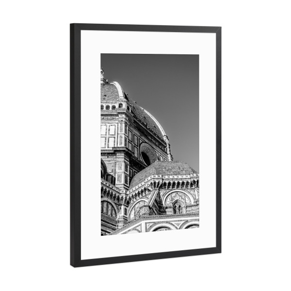 Poster mit Rahmen Schwarz (Metallic) "Florence in Schwarzweiß" artboxONE - Städte,Reise,Architektur