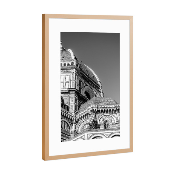 Poster mit Rahmen Kupfer "Florence in Schwarzweiß" artboxONE - Städte,Reise,Architektur