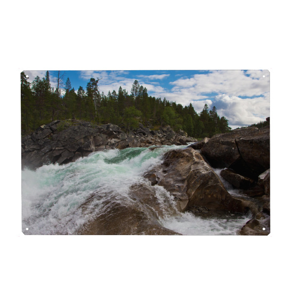 Holzbild "Fluss in Norwegen" artboxONE - Natur,Reise,Reise / Länder