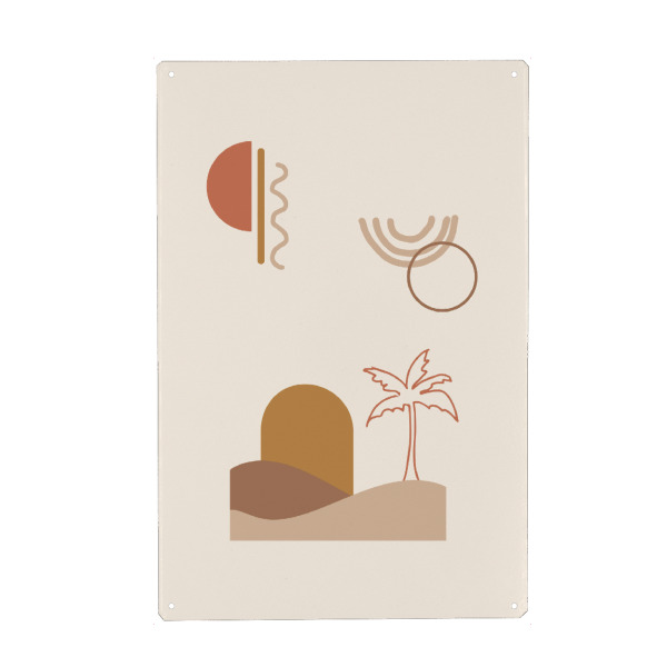 Metall Poster "Minimal Surreal Dune" artboxONE - Abstrakt,Geometrie - Minimal,Earth tones,Geometric,Geometrie,Geometry,Abstract,Abstrakt,Formen