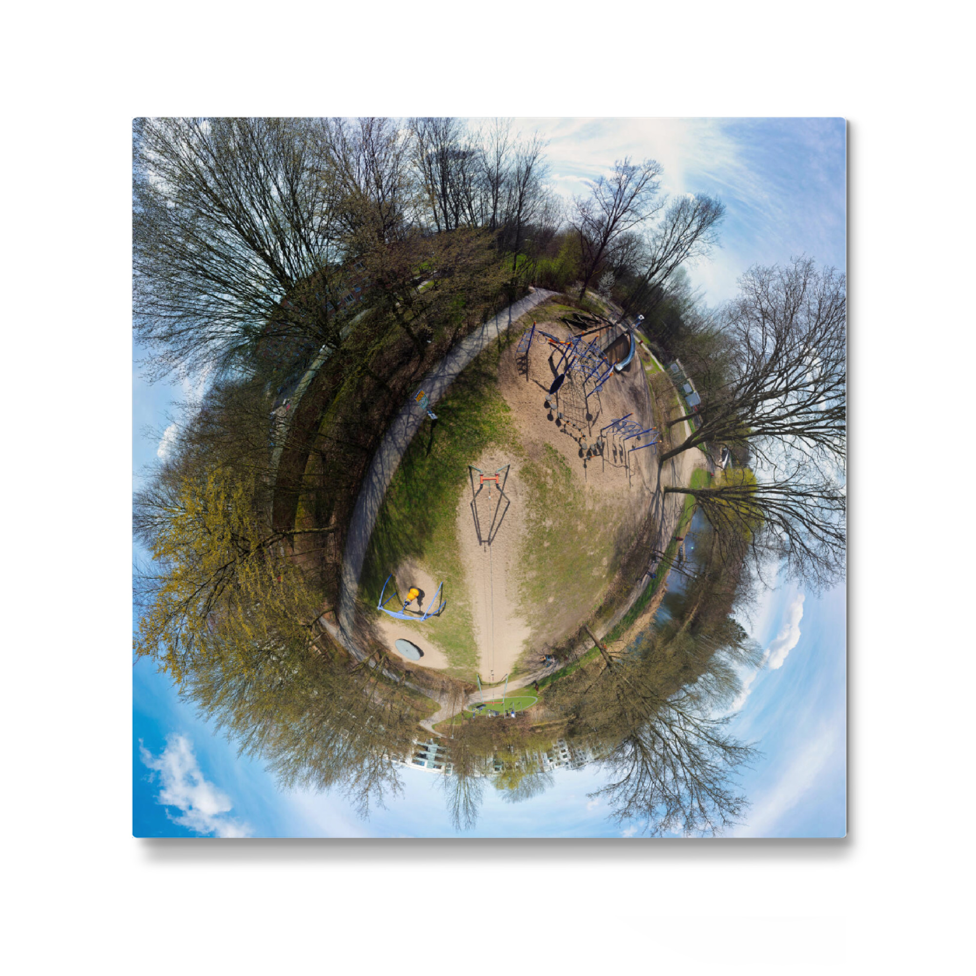Galerie-Print "HH Spielplatz-Seilbahnrutsche" 30x30 cm artboxONE