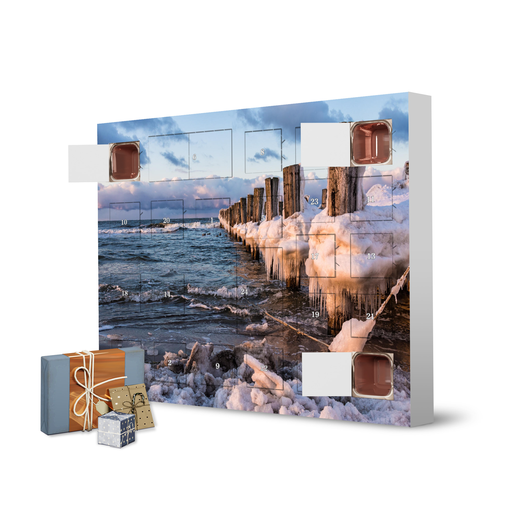 Adventskalender zum Selbstbefüllen Winter mit Buhne artboxONE Adventskalender Natur