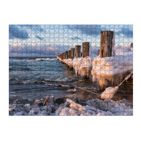 Puzzle Ravensburger "Winter mit Buhne" artboxONE - Natur,Reise,Reise / Strand und Meer
