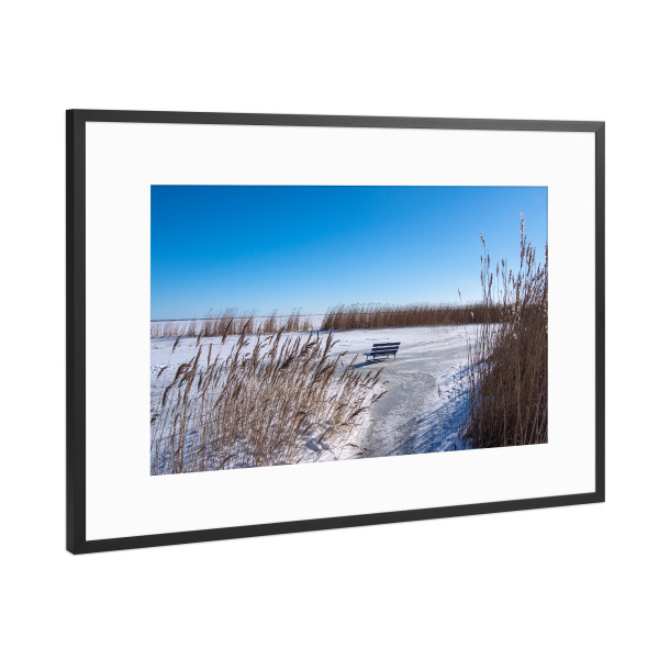 Poster mit Rahmen Schwarz (Metallic) "Bodden bei Ahrenshoop" artboxONE - Natur,Reise