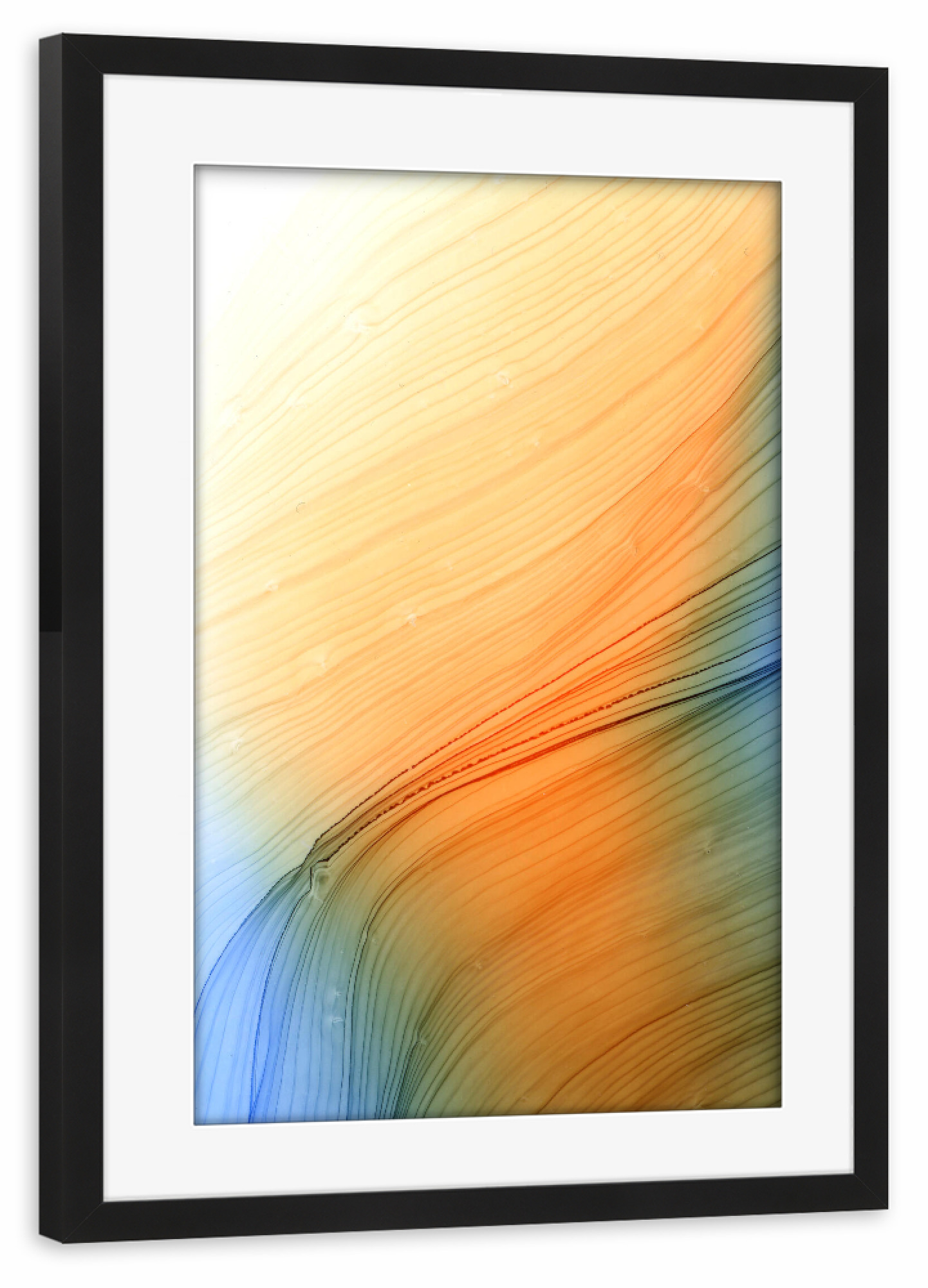 Poster mit Rahmen schwarz "Orange the Light" artboxONE - Abstrakt