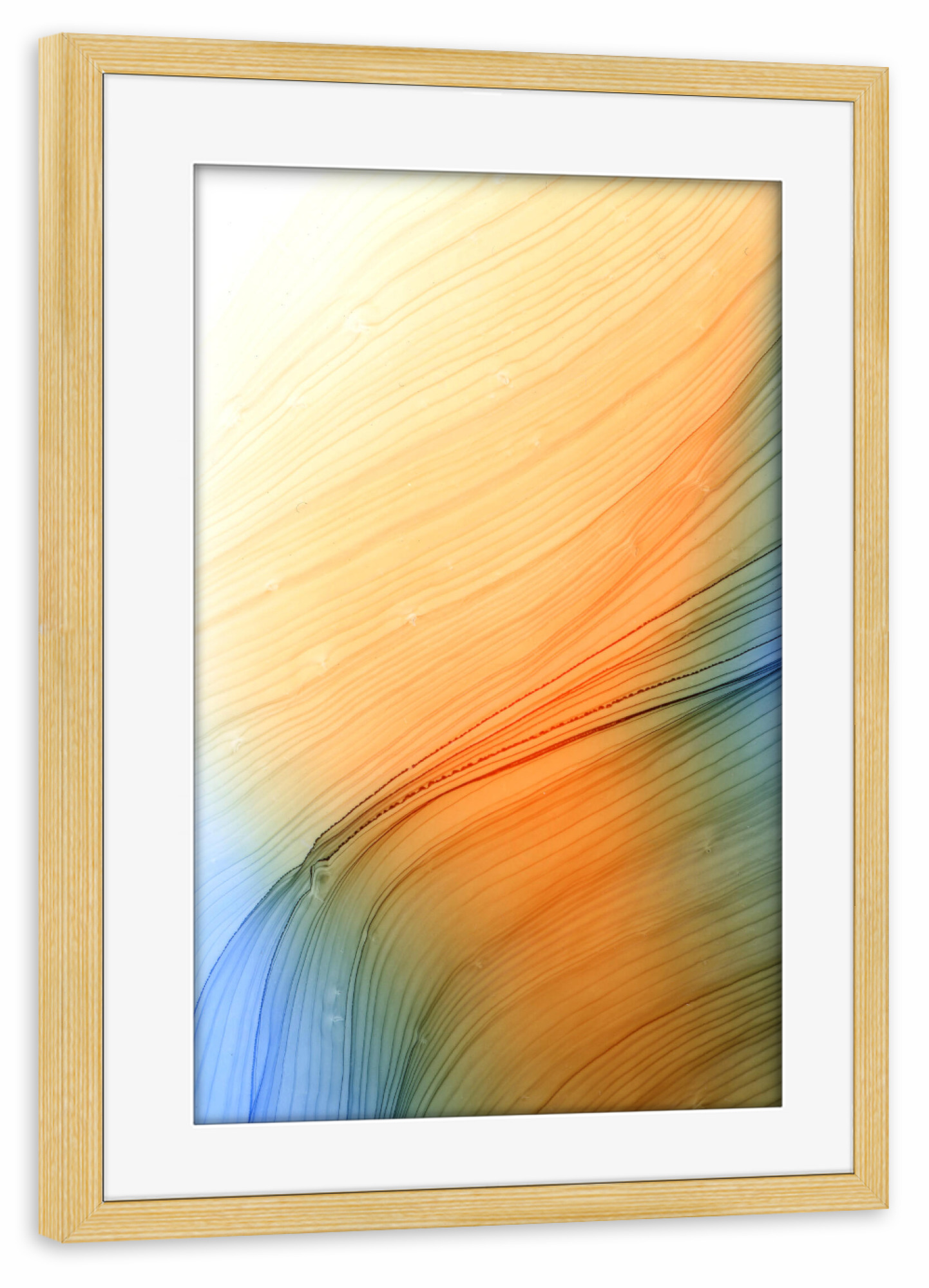 Poster mit Rahmen kiefer "Orange the Light" artboxONE - Abstrakt