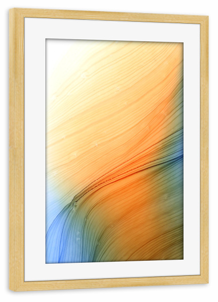 Poster mit Rahmen kiefer "Orange the Light" artboxONE - Abstrakt