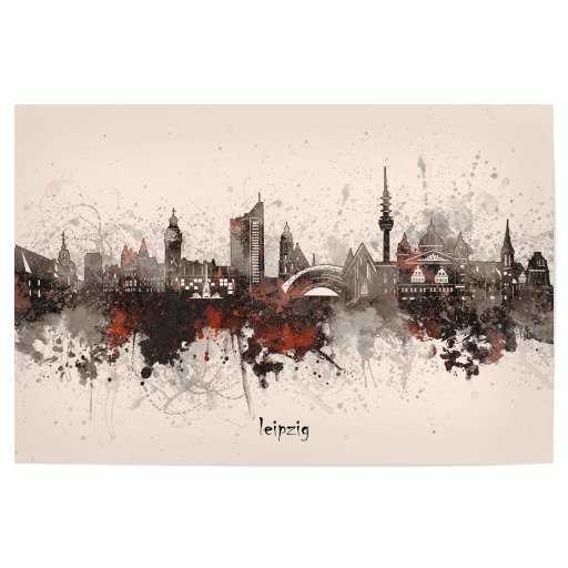 Leipzig skyline artistic beige