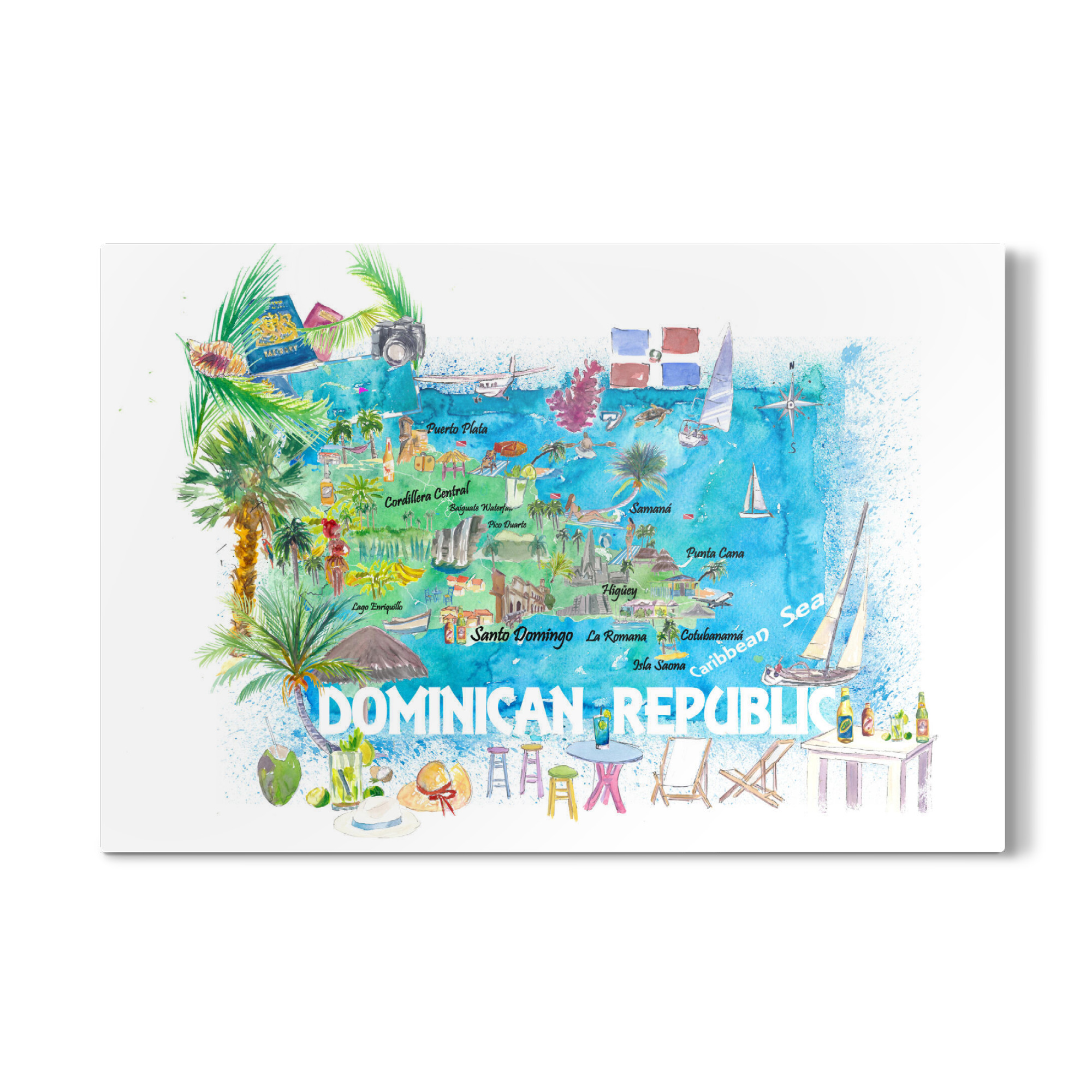 Galerie-Print "Dominikanische Republik Reisekarte" 75x50 cm artboxONE