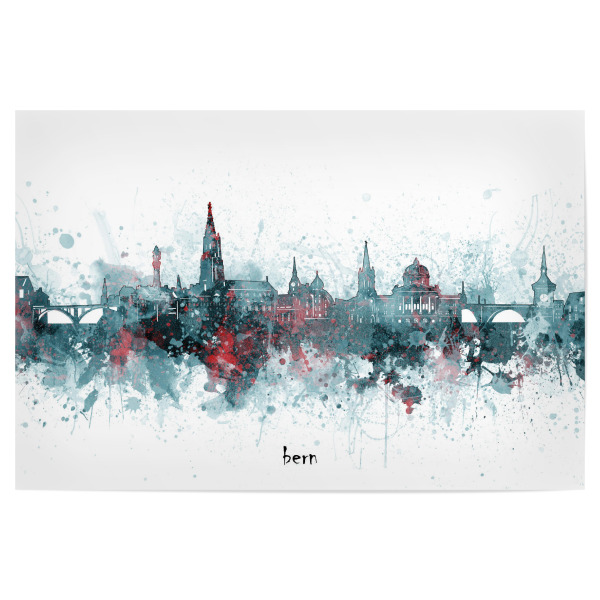 Poster "Bern skyline artistic grey" artboxONE - Städte,Reise,Architektur