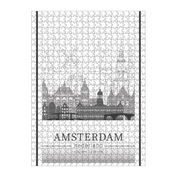 Puzzle Ravensburger "Amsterdam skyline line art" artboxONE - Städte,Reise,Architektur,Städte / Amsterdam,Kartografie