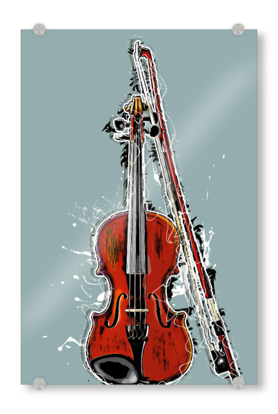 Acrylglasbild "Violin string instrument cartoon" artboxONE - Musik - Music,Instrument,Instruments,String,Violin,Violinist,Musik,Geige