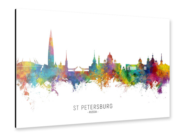 Alu-Dibond "St Petersburg Russia Skyline txt" 30x20 cm artboxONE