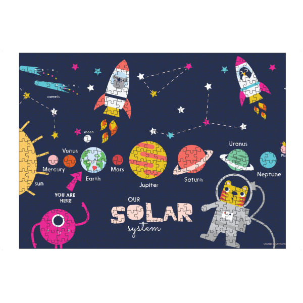 Puzzle Ravensburger "Our Solar System Children's Map" artboxONE - Für Kinder,Galaxy