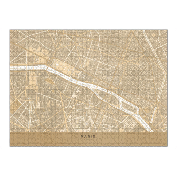 Puzzle Ravensburger "Sepia vintage map of Paris" artboxONE - Kartografie