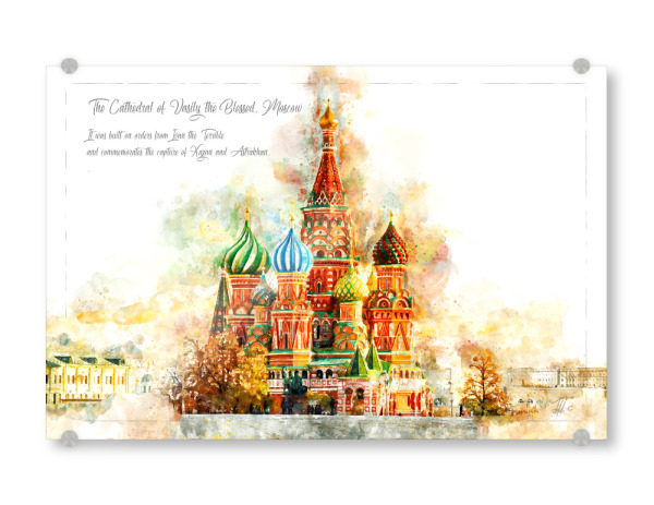 Acrylglasbild "St. Basilius Moskau Aquarell" artboxONE - Architektur,Reise / Länder