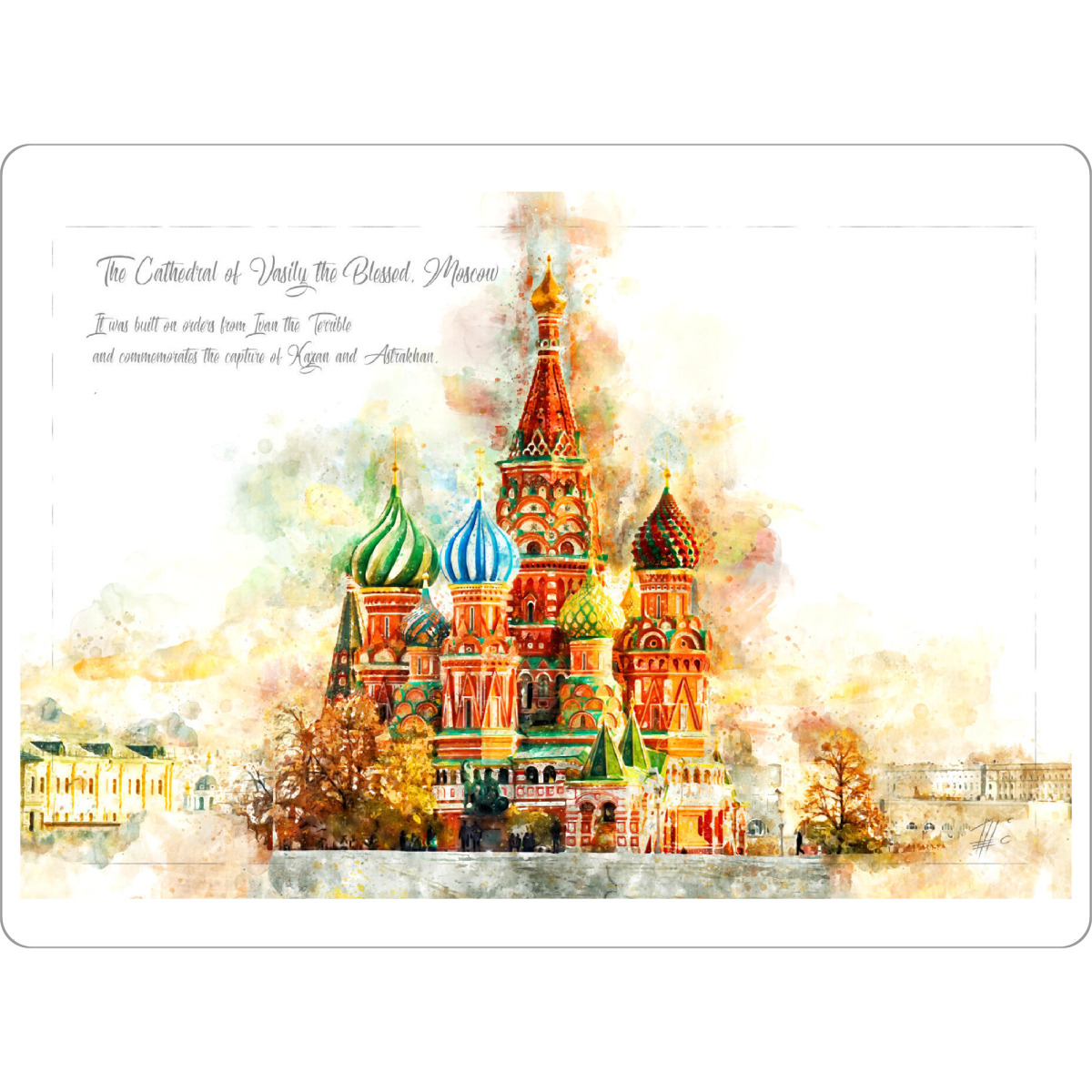 Tischset "St. Basilius Moskau Aquarell" artboxONE - Architektur,Reise / Länder