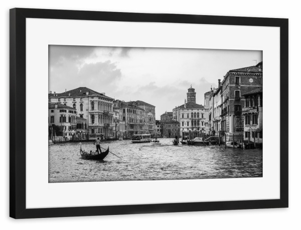 Poster mit Rahmen schwarz "BW Venezia" artboxONE - Städte,Reise,Städte / Venedig