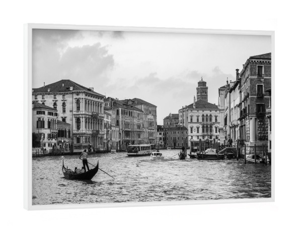 Poster mit weißem Rahmen "BW Venezia" artboxONE - Städte,Reise,Städte / Venedig