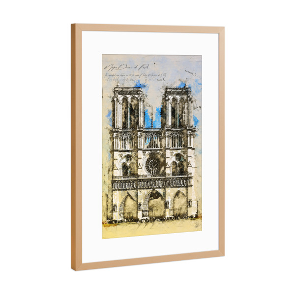 Poster mit Rahmen Kupfer "Notre Dame, Paris" artboxONE - Architektur,Städte / Paris