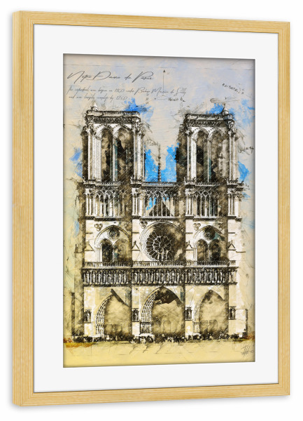Poster mit Rahmen kiefer "Notre Dame, Paris" artboxONE - Architektur,Städte / Paris