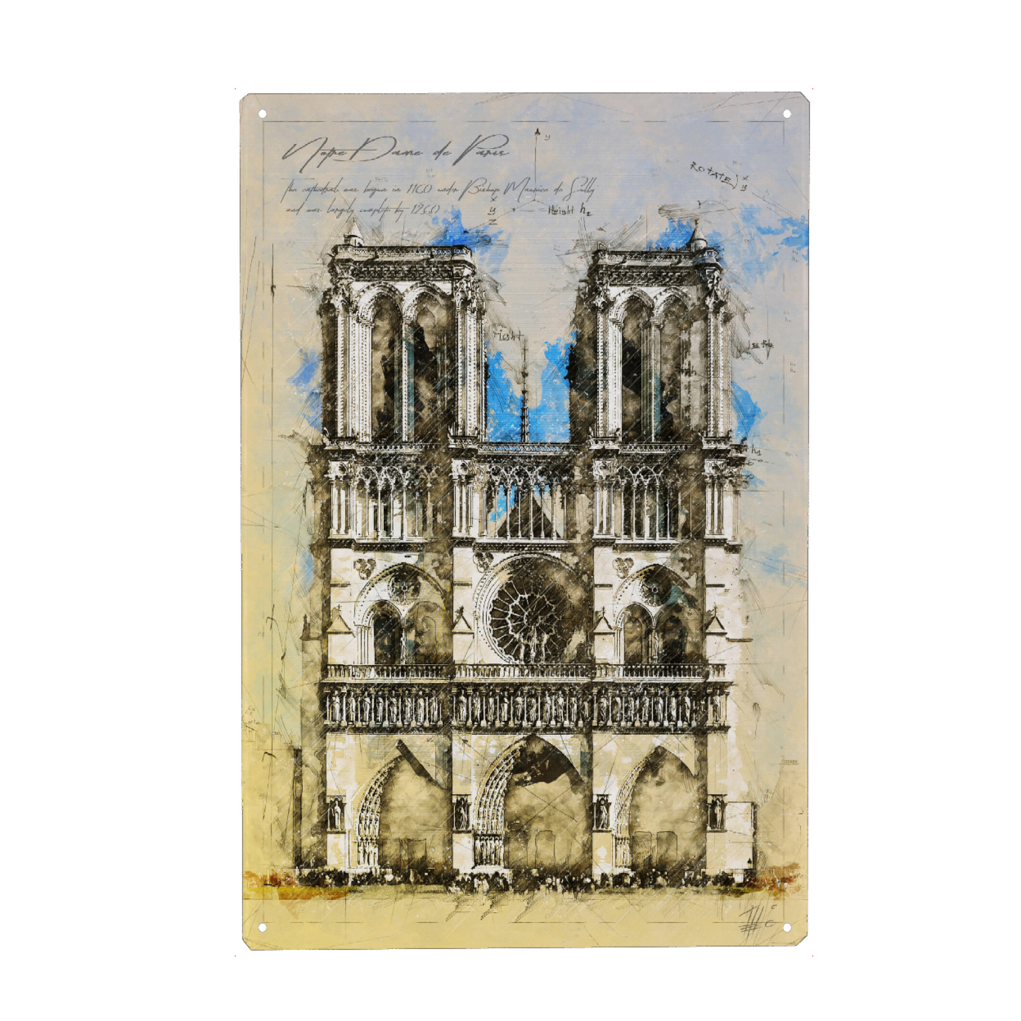 Metall Poster "Notre Dame, Paris" artboxONE - Architektur,Städte / Paris