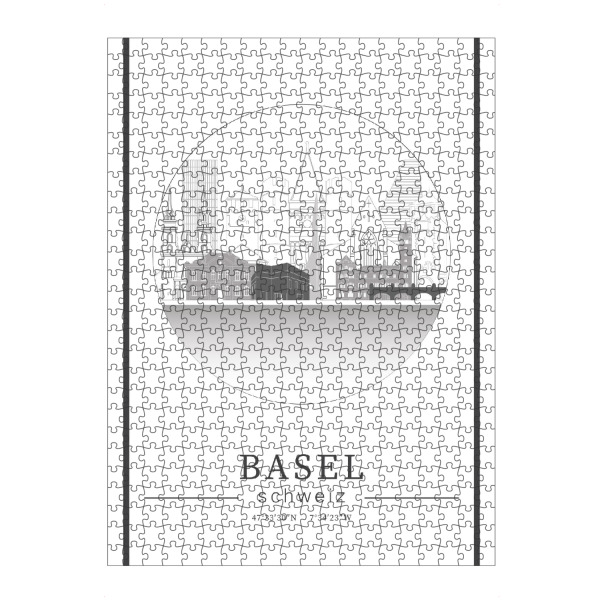 artboxONE Puzzle "Basel skyline line art circle" artboxONE - Städte,Reise,Architektur,Kartografie