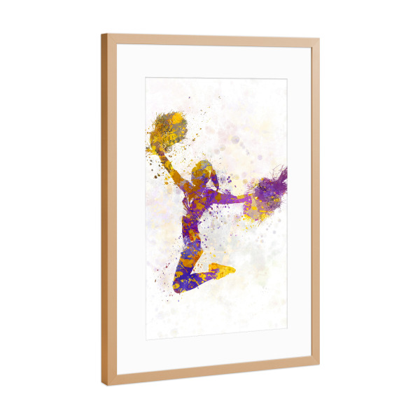 Poster mit Rahmen Kupfer "Young cheerleader in watercolor-c" artboxONE - Menschen,Sport
