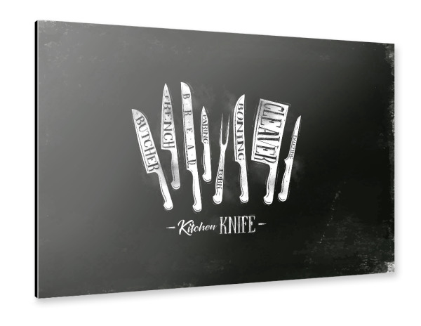 Alu-Dibond "Сutting knife chalk" 30x20 cm artboxONE