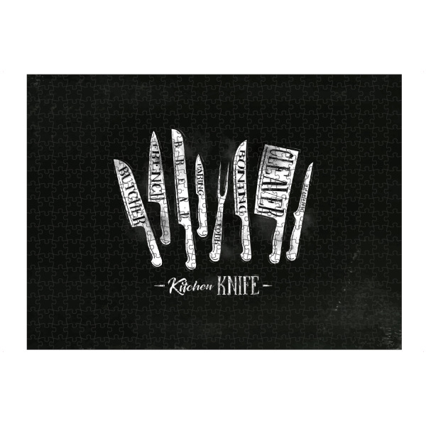 artboxONE Puzzle "Сutting knife chalk" artboxONE - Essen & Trinken,Für Mama,Für Papa